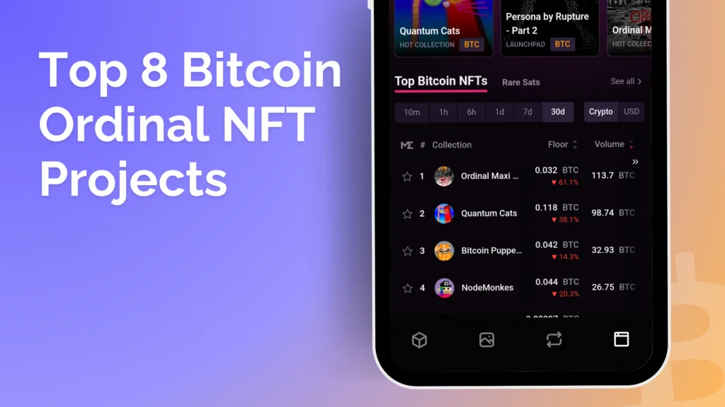Top 8 Bitcoin Ordinal NFT Projects  