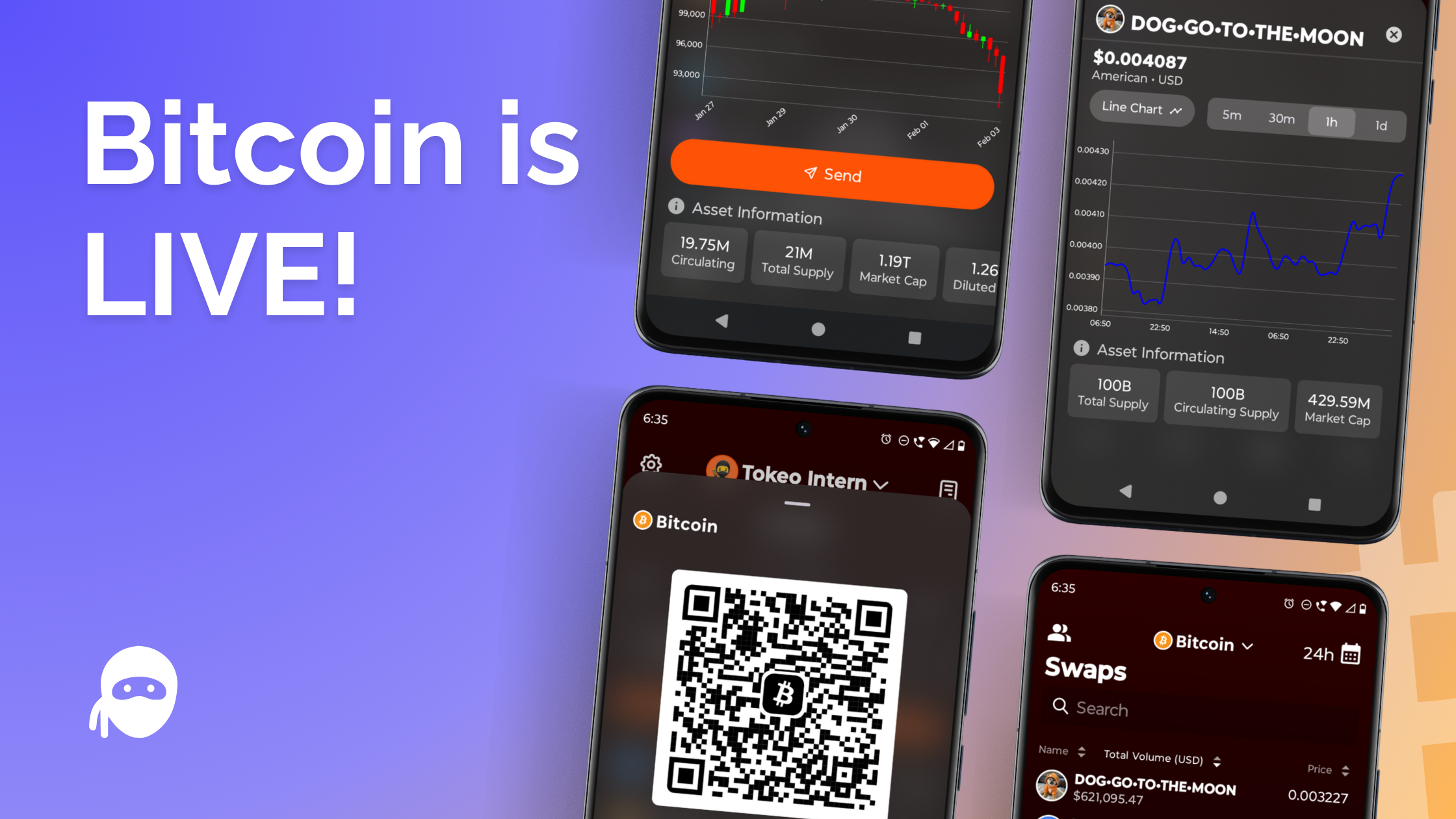 Bitcoin Live on Tokeo