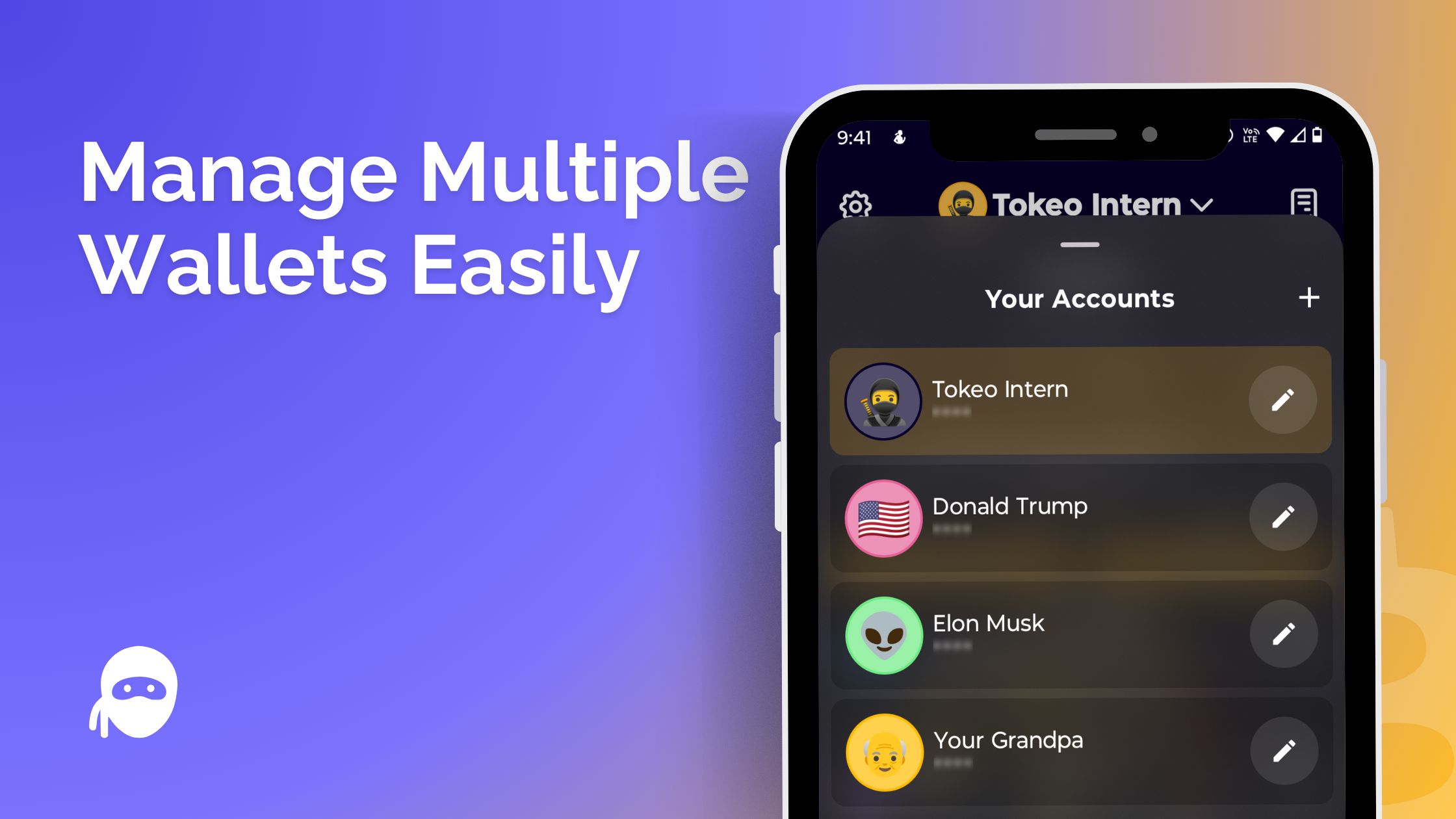 Manage multiple bitcoin cardano wallets