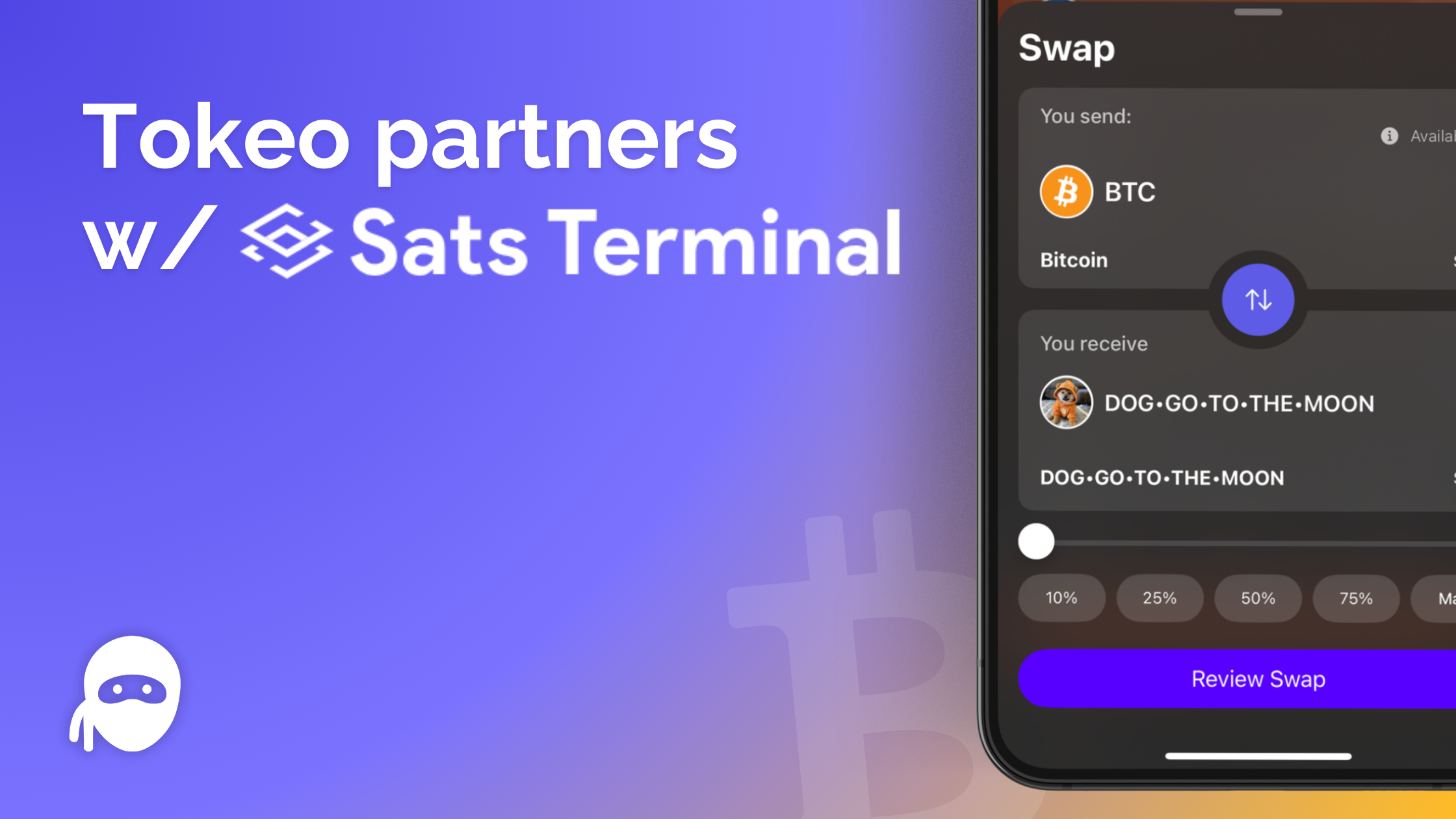 Tokeo and Sats Terminal Bitcoin DEX aggregator